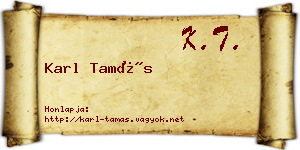 Karl Tamás névjegykártya