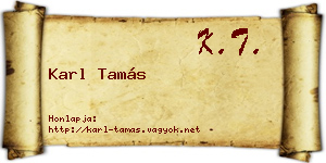 Karl Tamás névjegykártya